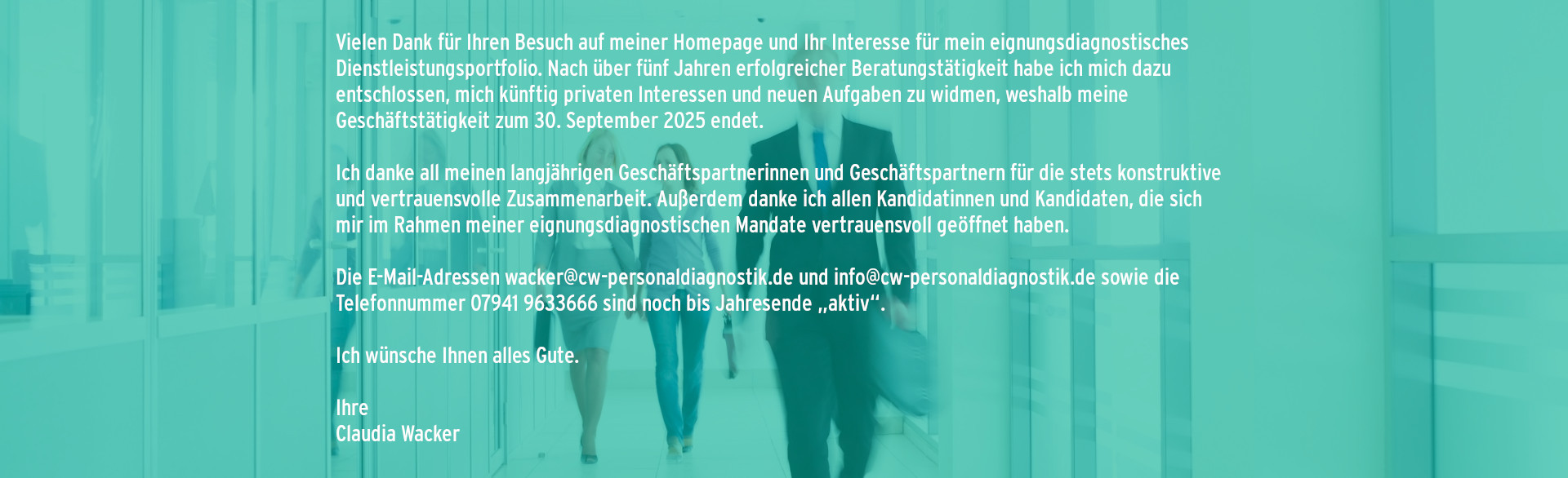 Text Abschied bis Jahresende
